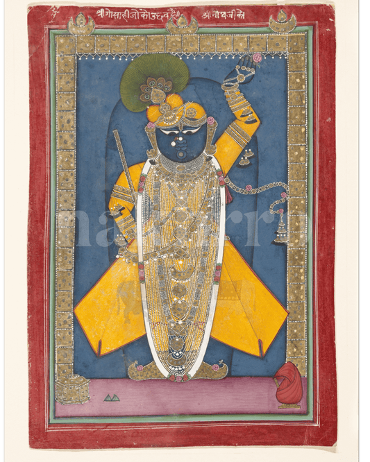 Shrinathji in Winter Shringaar Pichwai