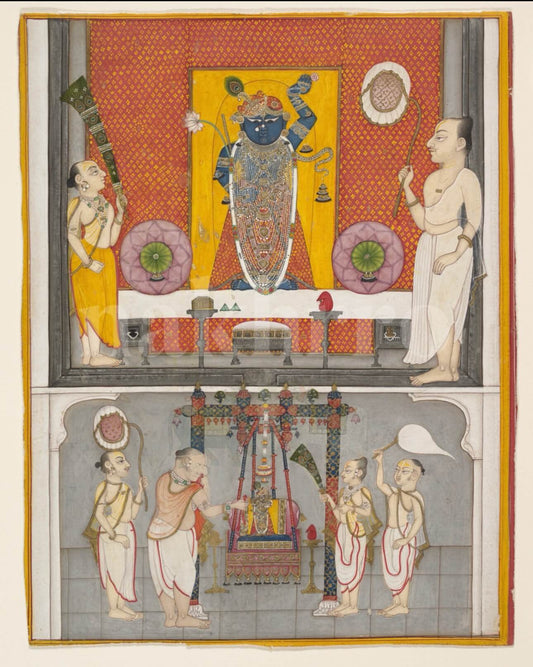 Shreenath ji pichwai with Thakur ji