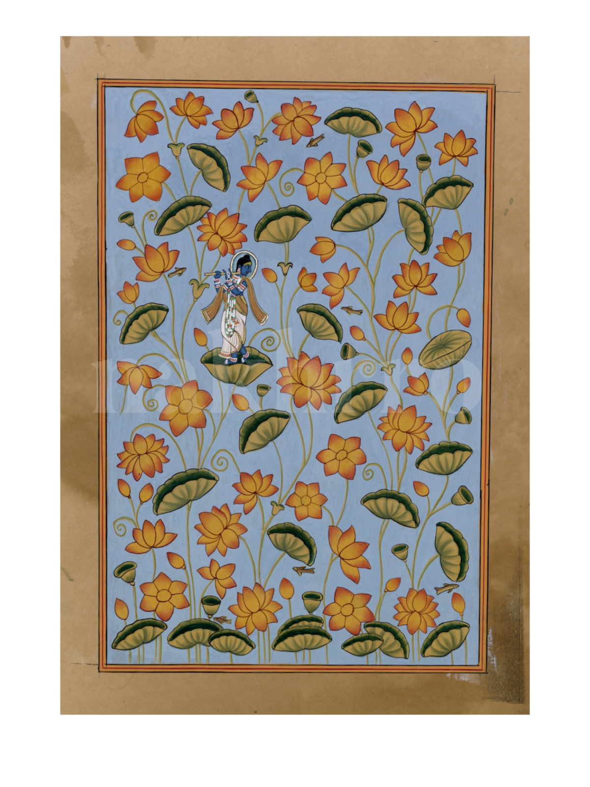 Blue Krishna On Blooming Kamal Talai - Nakhrro