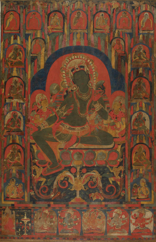 Buddhist Thangka Painting Red Deity Wall Art - Nakhrro
