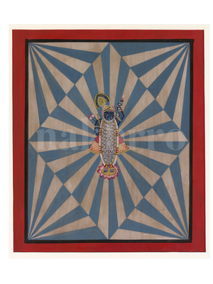 Shrinathji in Blue Star Maze — artwork reference for hand-painted original