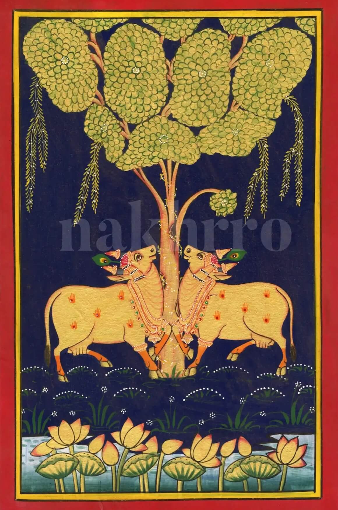 Kamdhenu Around Tree Of Life Indigo