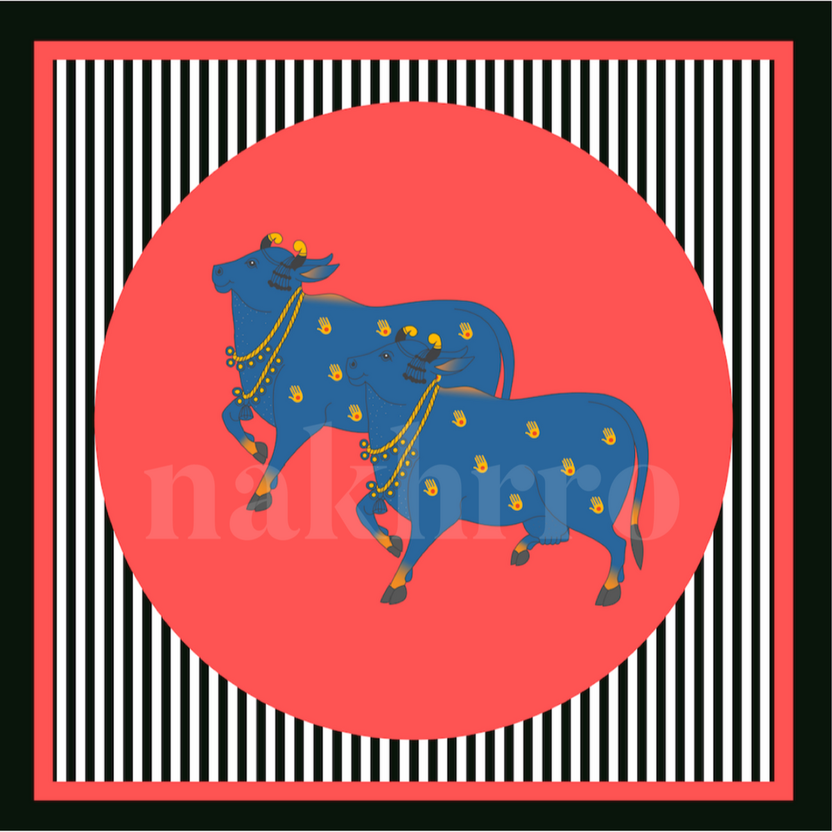 Pop Culture Kamdhenu in Hot Pink – Archival Cow Wall Art - Nakhrro