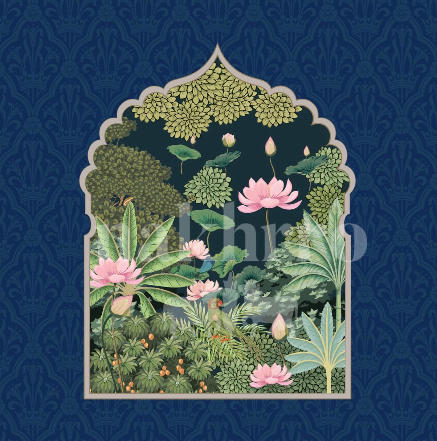 Pink Lotus Garden Pichwai