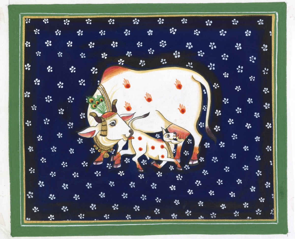 Blue Kamdhenu Cow With Calf Nandini - Nakhrro