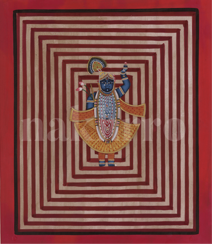 Deep Red Lotus Grid – Contemporary Pichwai Wall Art (Museum-Grade) - Nakhrro
