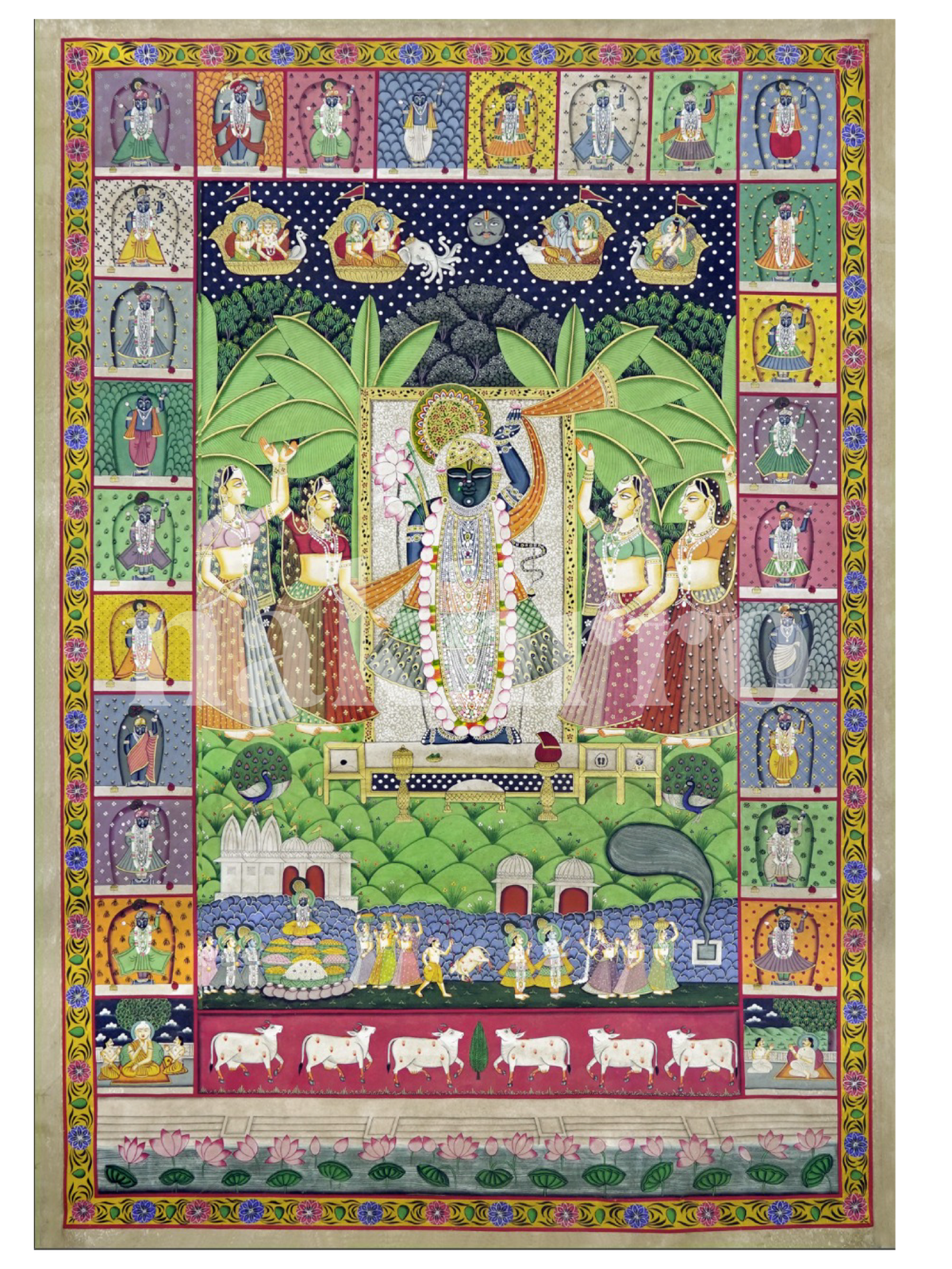 Sharad Poornima Traditional Pichwai - Nakhrro