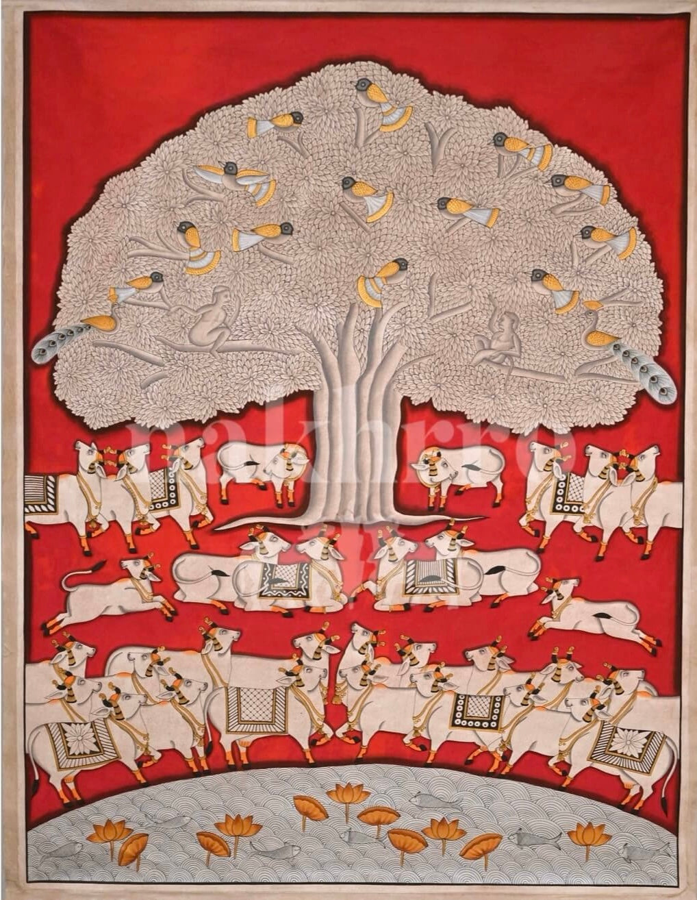 Kalpavriksha Tree of Life – Hand-Painted Original | 3 × 4 ft Indian Art