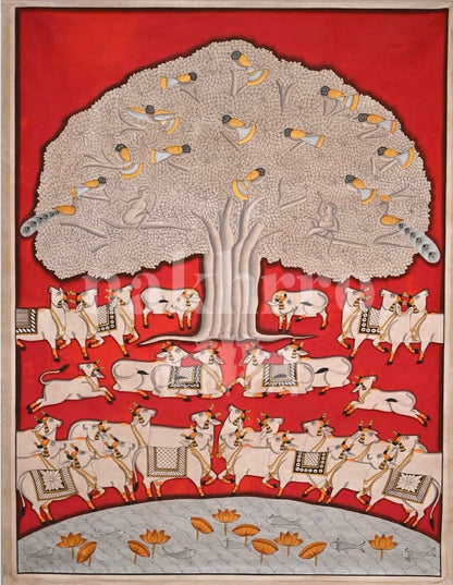 Kalpavriksha Tree of Life – Hand-Painted Original | 3 × 4 ft Indian Art