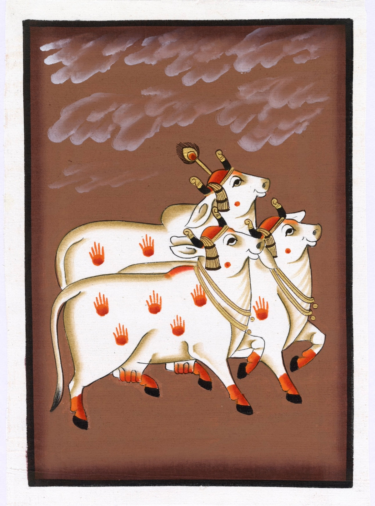 Dark Brown Kamdhenu Pichwai - Nakhrro