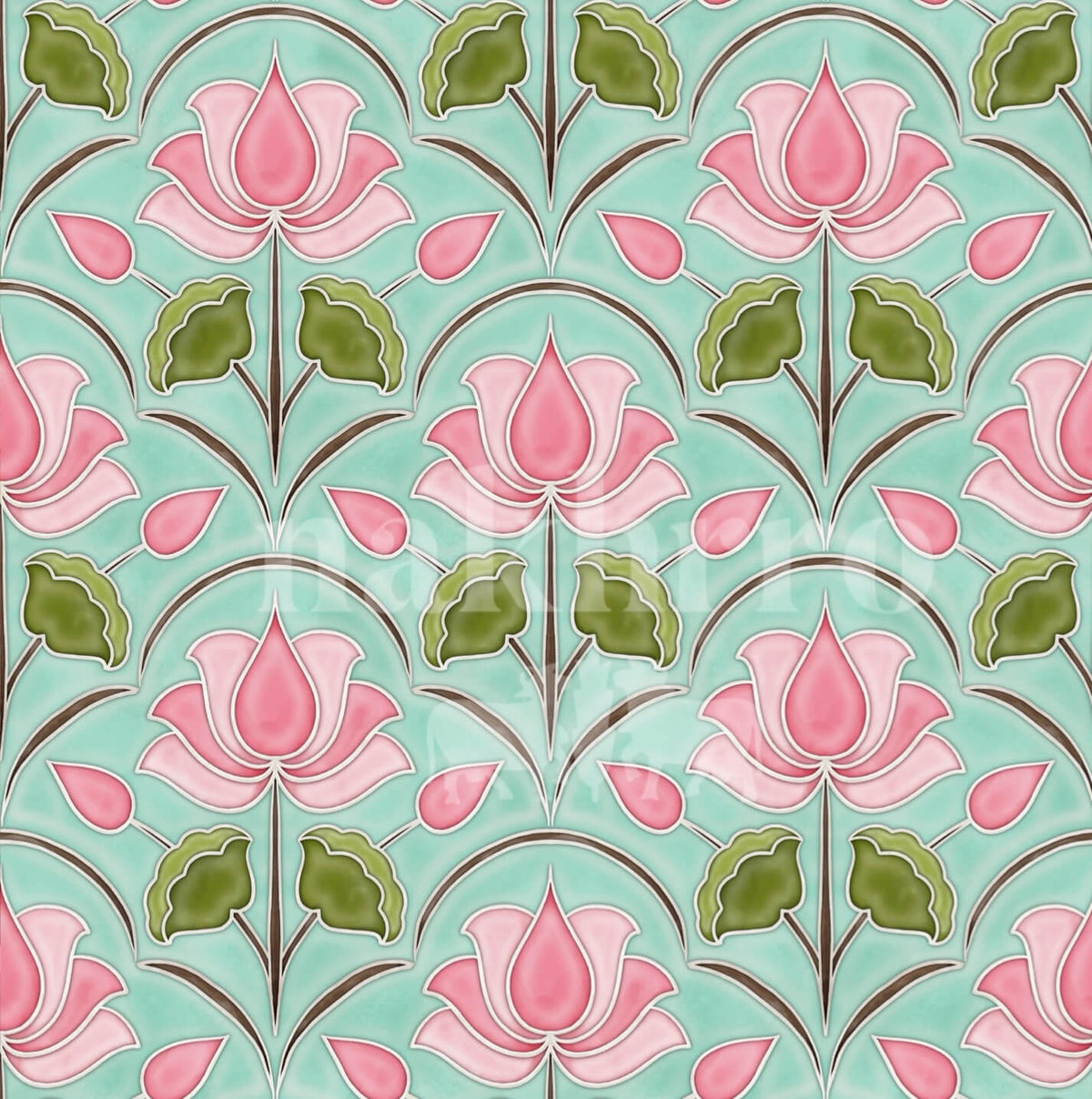 Pastel Lotus Tile Artwork