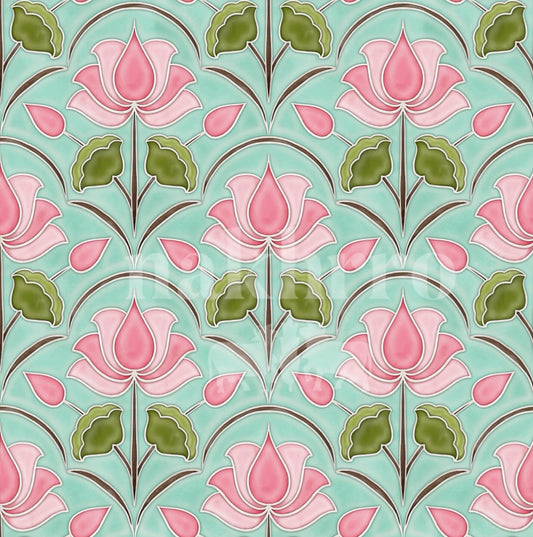 Pastel Lotus Tile Artwork