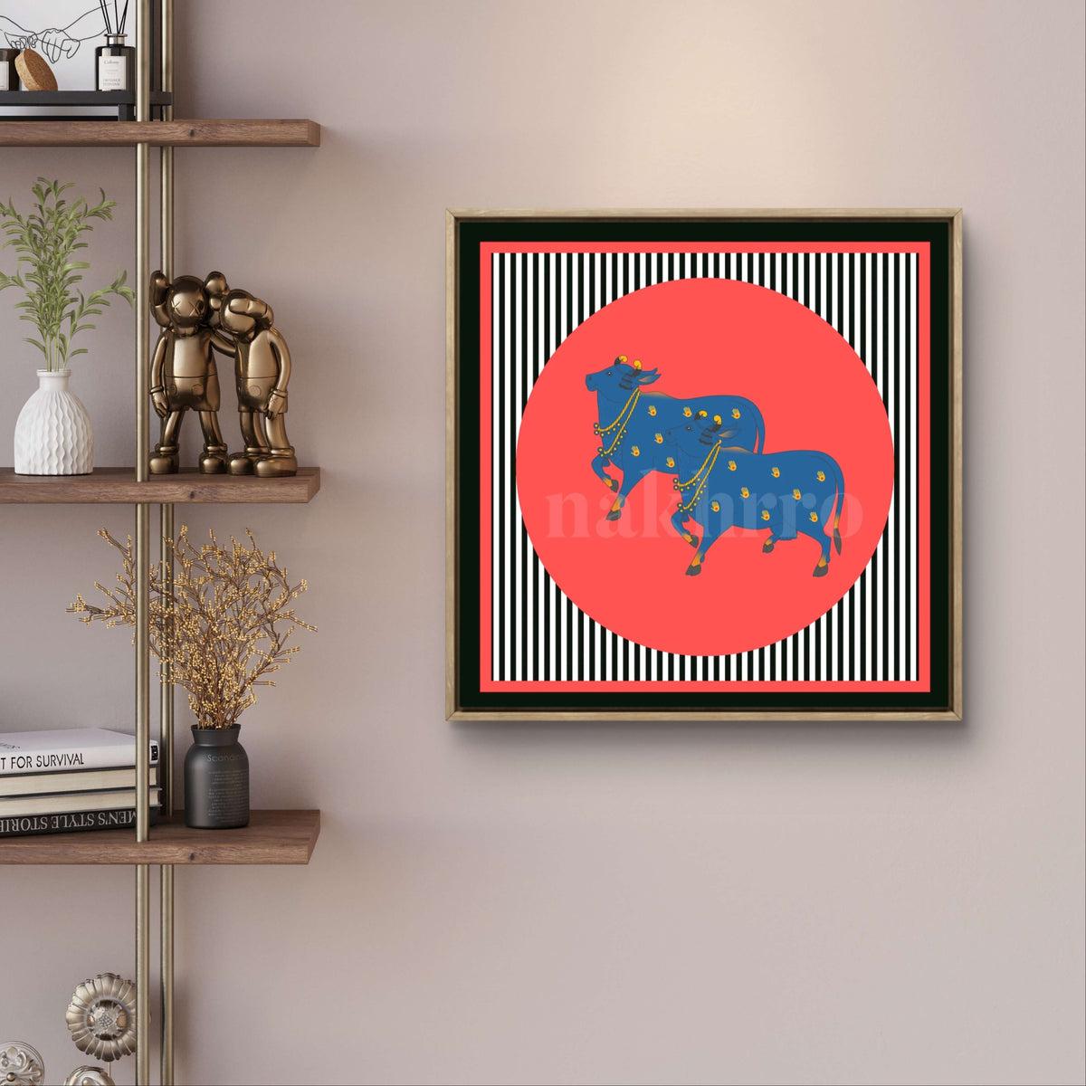 Pop Culture Kamdhenu in Hot Pink – Archival Cow Wall Art - Nakhrro