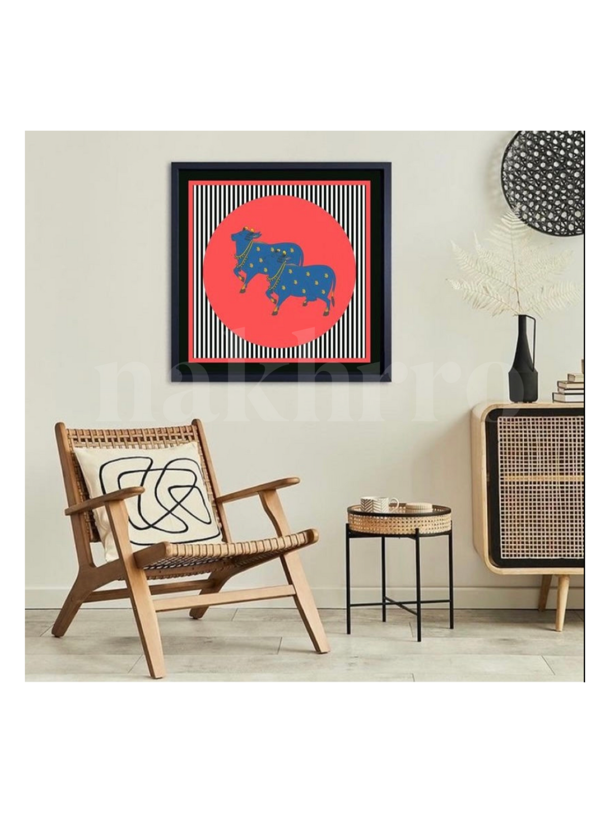 Pop Culture Kamdhenu in Hot Pink – Archival Cow Wall Art - Nakhrro
