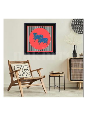 Pop Culture Kamdhenu in Hot Pink – Archival Cow Wall Art - Nakhrro