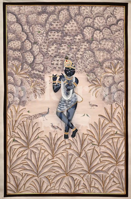 Black and White Krishna Van Wall Art (Museum-Grade)