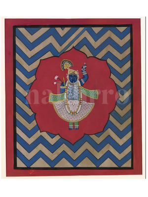 Shrinathji in Blue Chevron — artwork reference for hand-painted original