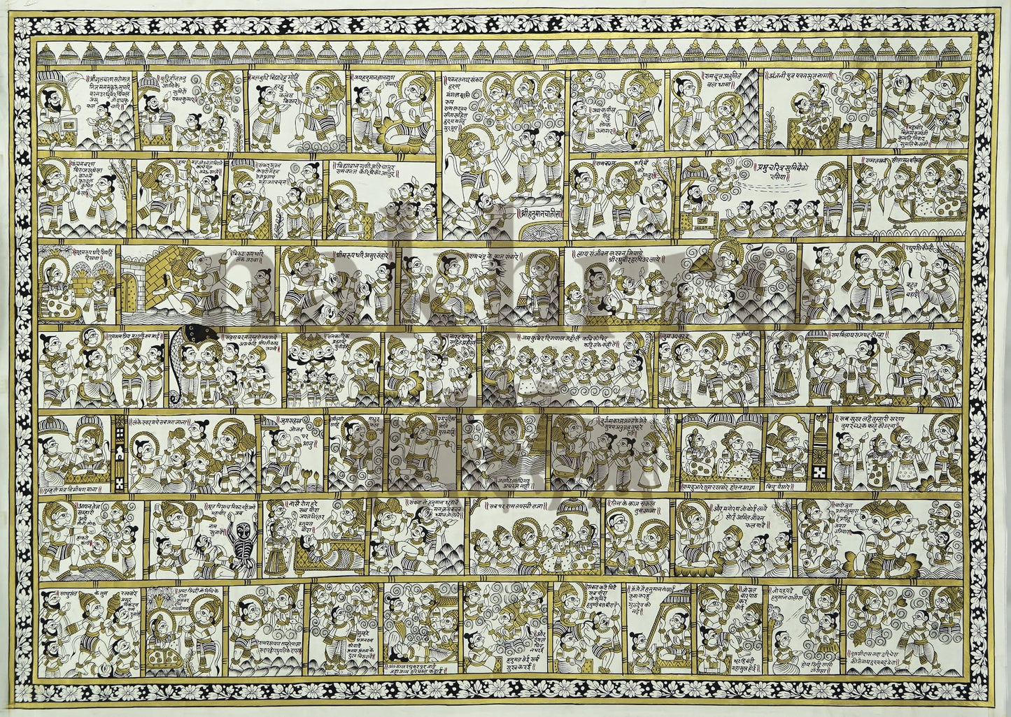 Hanuman Chalisa Illustrated | Archival Phad Art Print - Nakhrro