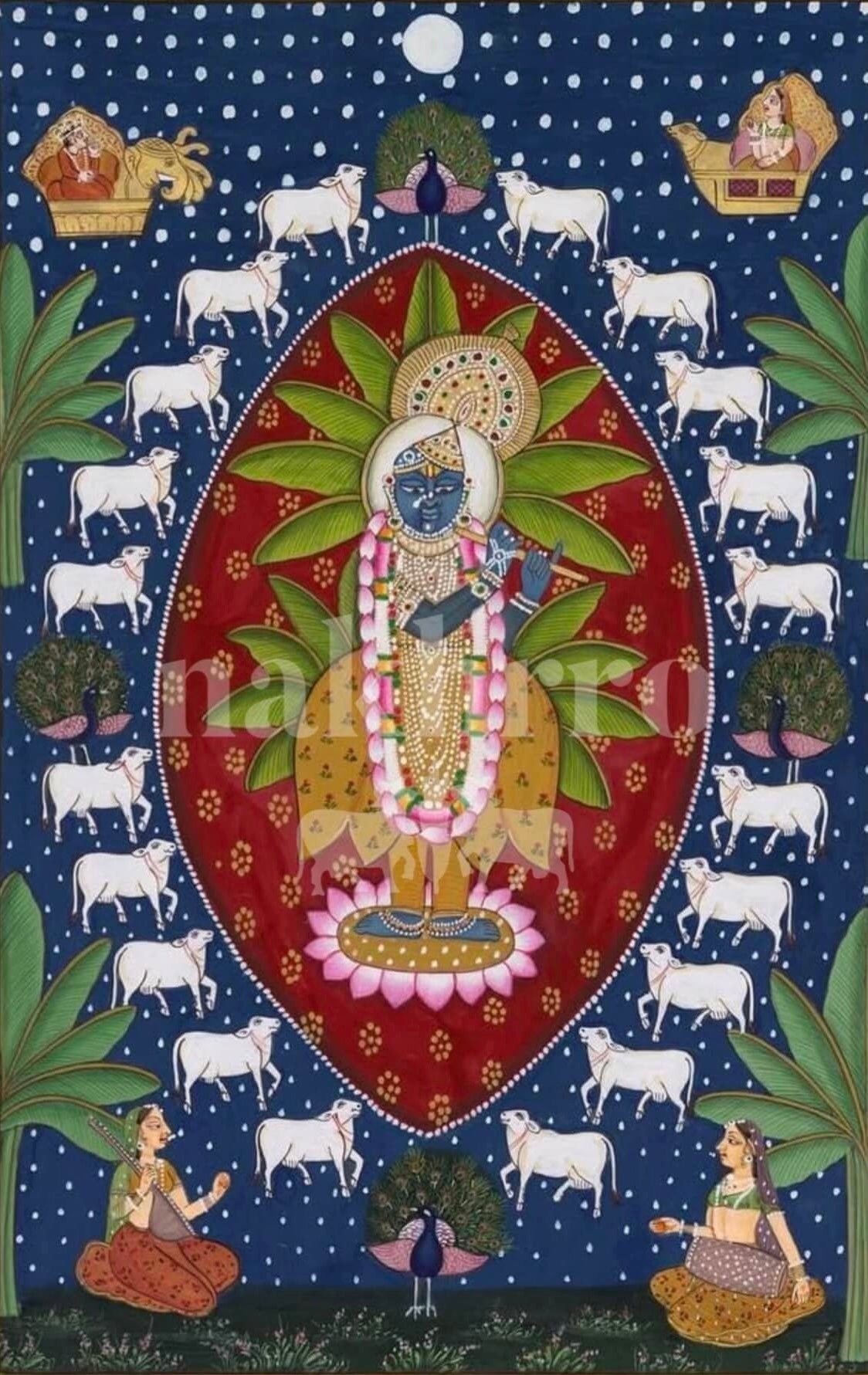 Gopashtami Krishna Blue Pichwai - Nakhrro