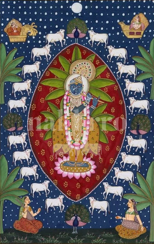 Gopashtami Krishna Blue Pichwai - Nakhrro