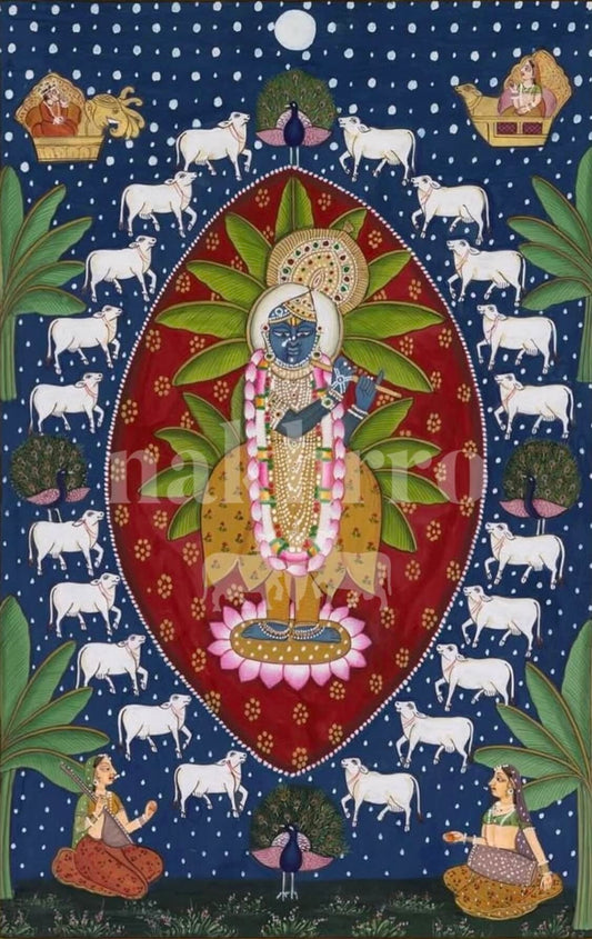 Gopashtami Krishna Blue Pichwai