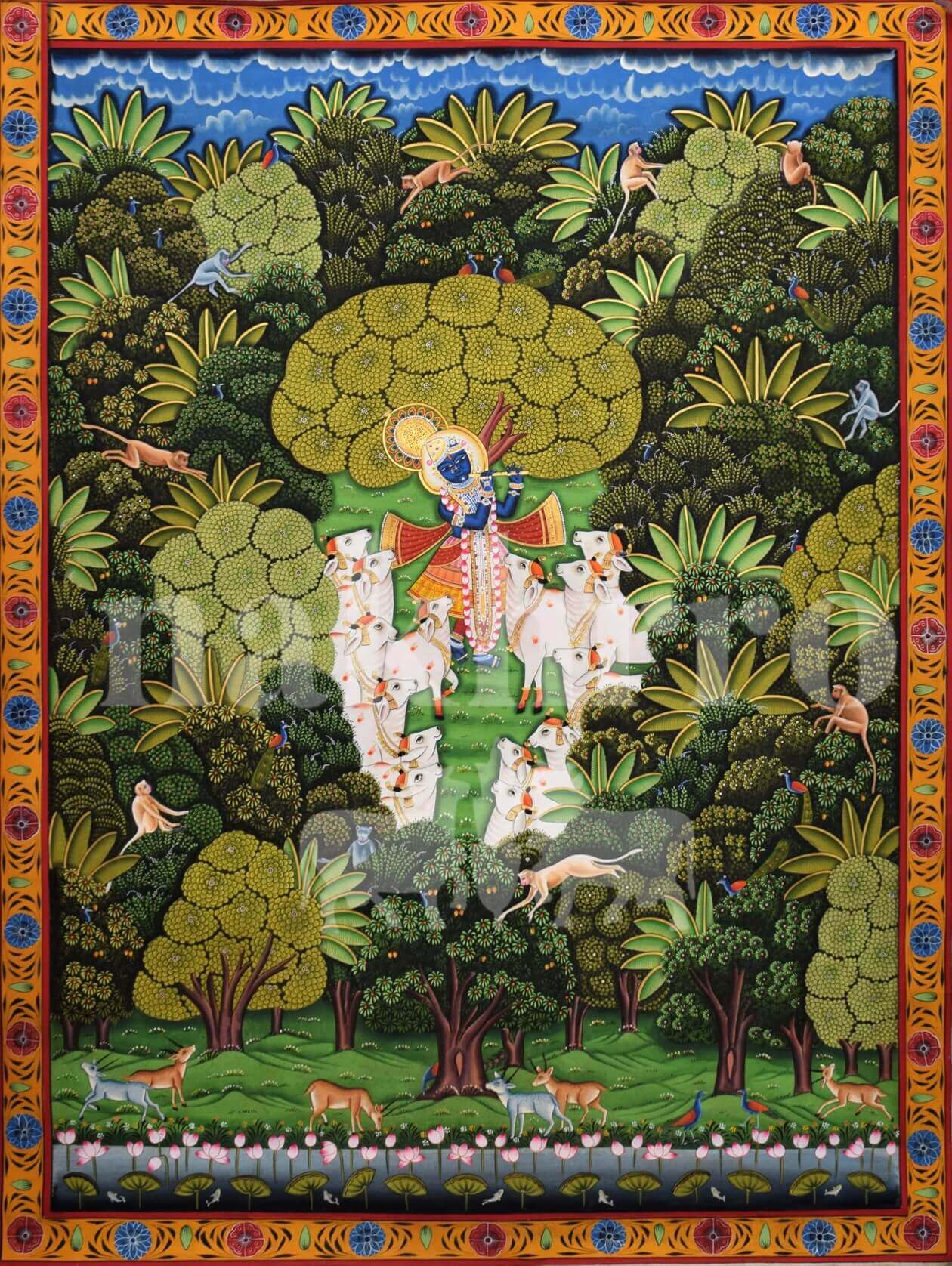 Krishna Raas Vrindavan Pichwai - Nakhrro