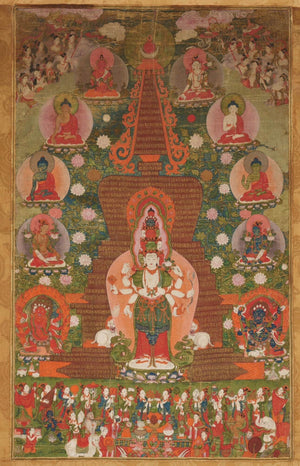 Buddhist Mandala Thangka Painting Multi Deity Wall Art - Nakhrro