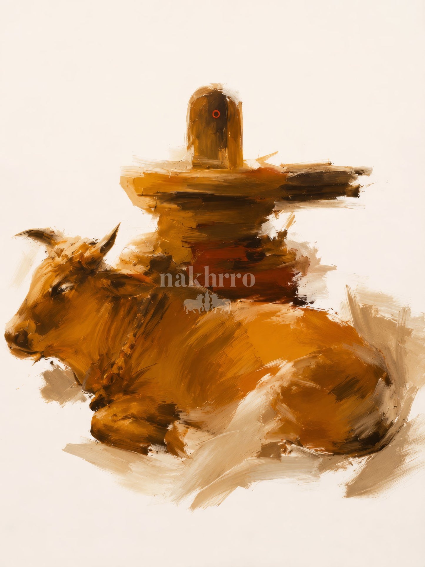 Shivling and Nandi Abstract | Museum-Grade Archival Print