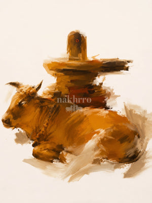 Shivling and Nandi Abstract | Museum-Grade Archival Print