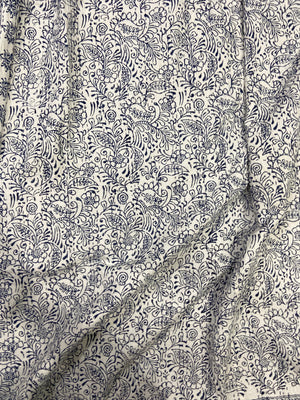 Indigo Floral Single Bed Queen Hand Embroidered Dohar - Nakhrro