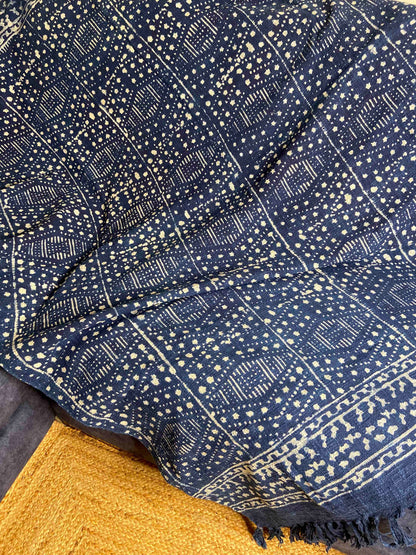 Indigo Starry Mud Throw - Nakhrro