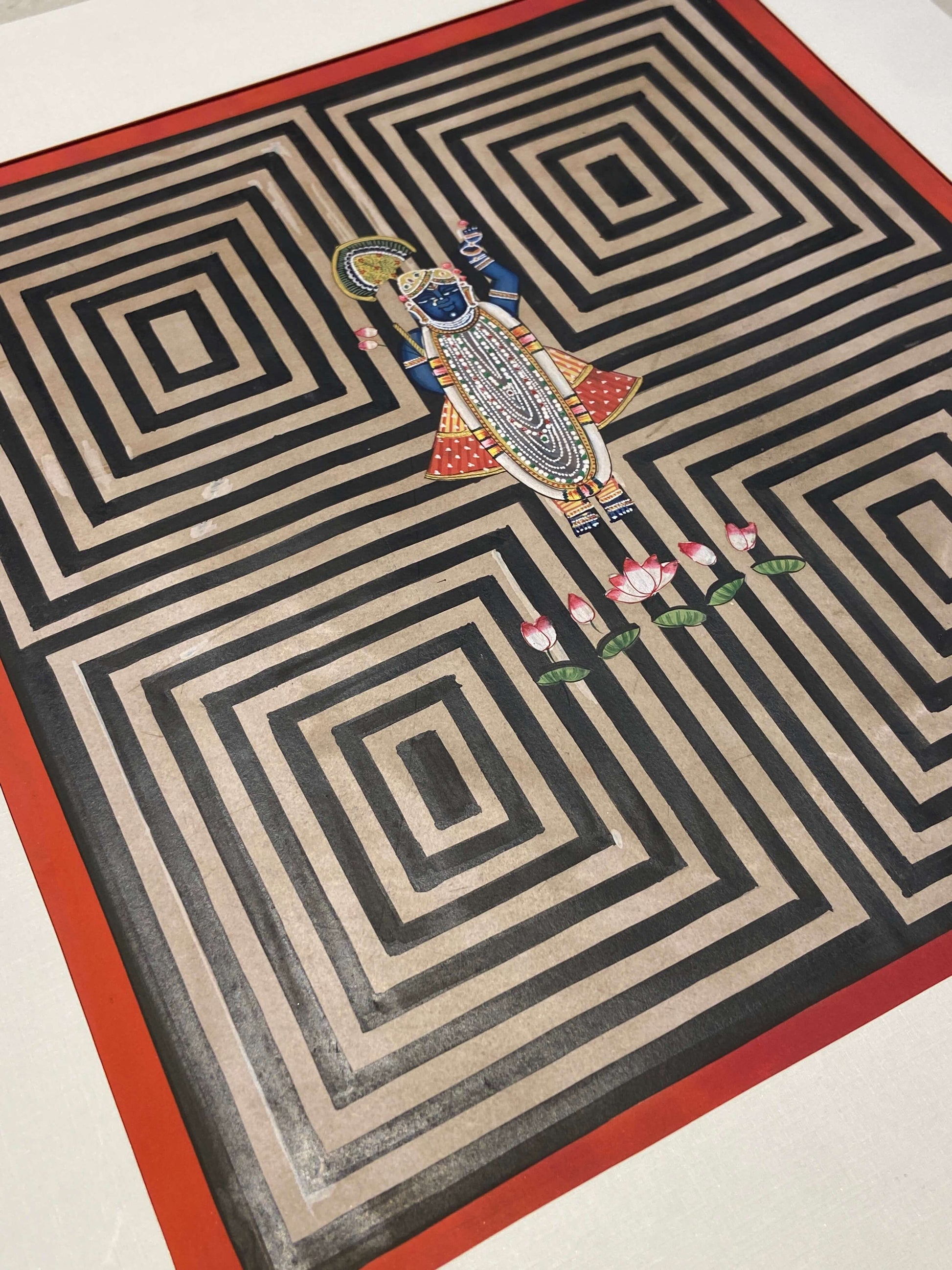 Contemporary Black Geometric Pichwai - Nakhrro