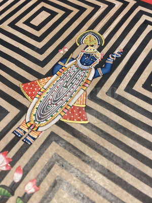 Contemporary Black Geometric Pichwai - Nakhrro