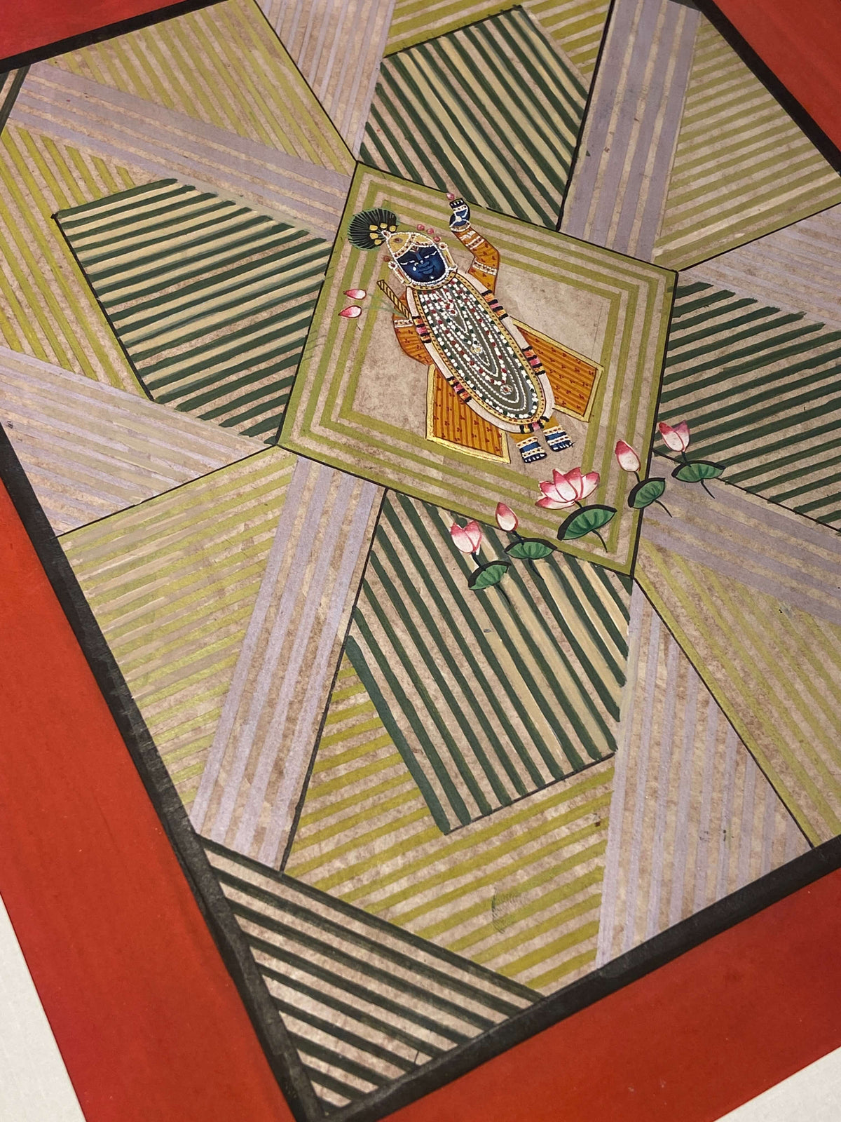 Shades Of Green Contemporary Geometric Pichwai - Nakhrro