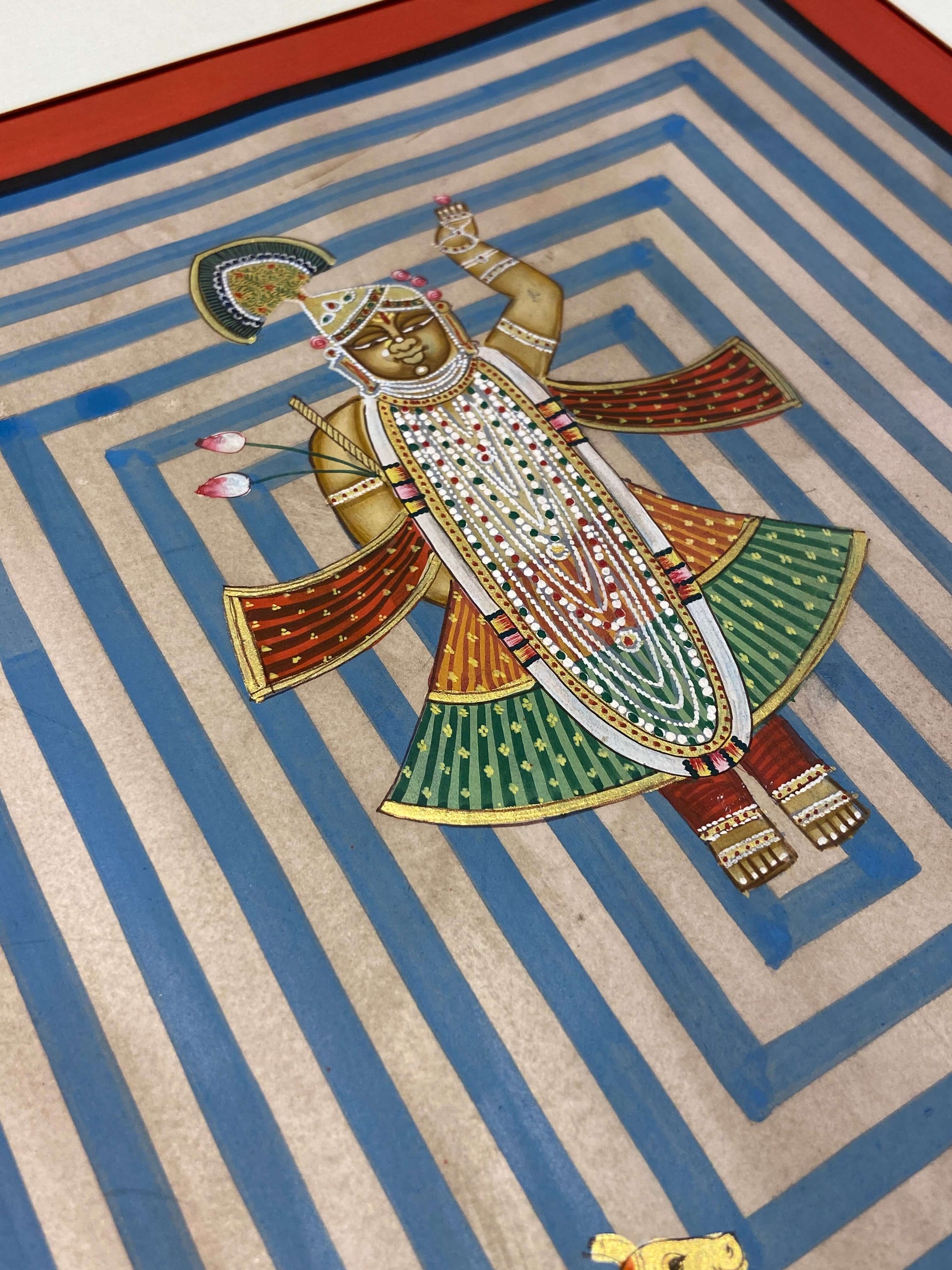 Blue Contemporary Geometric Shrinath Ji Pichwai - Nakhrro
