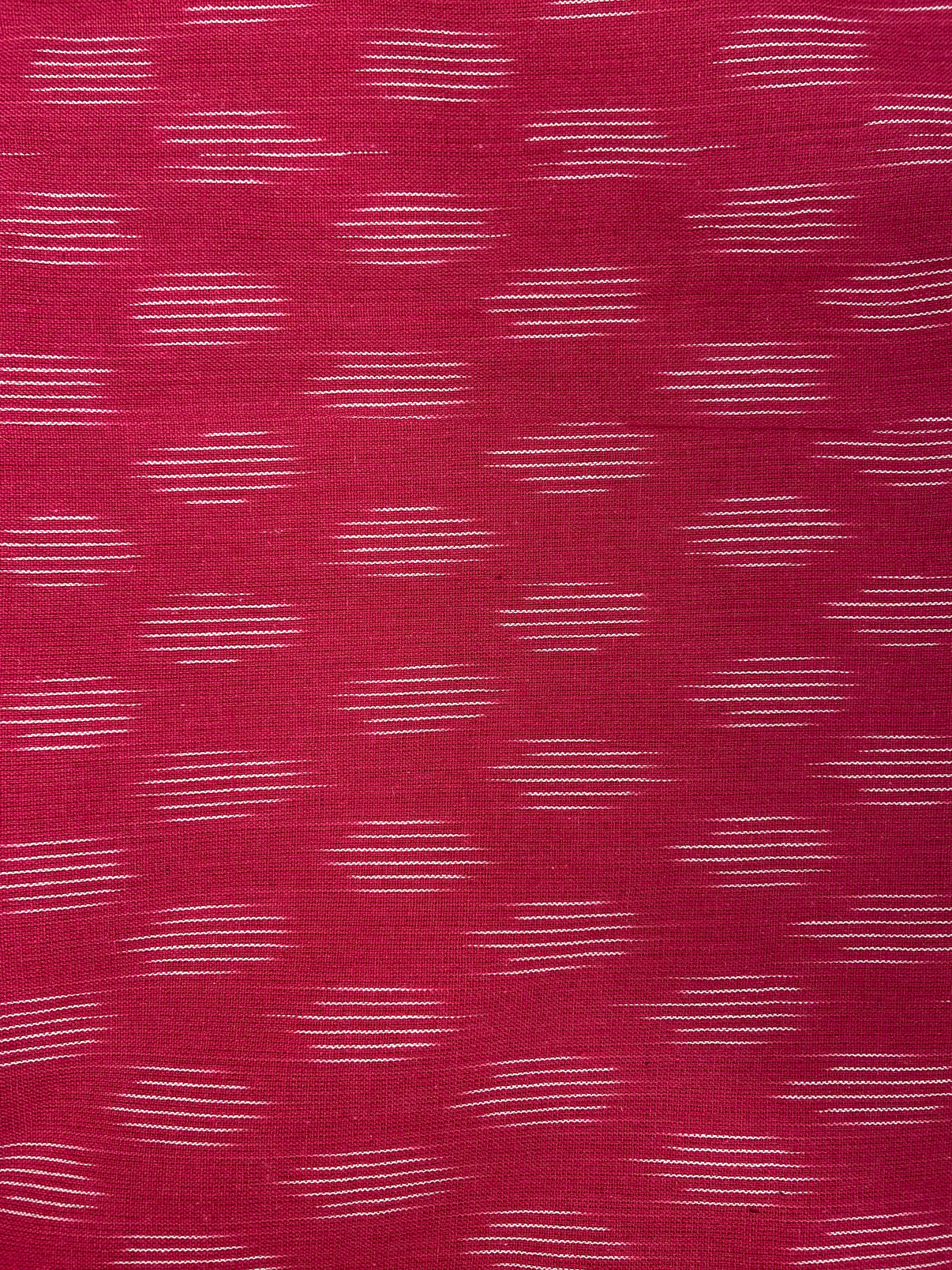 Hot Pink Hand Weaved  Pochampally Ikat Cotton Fabric - Nakhrro