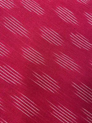 Hot Pink Hand Weaved  Pochampally Ikat Cotton Fabric - Nakhrro