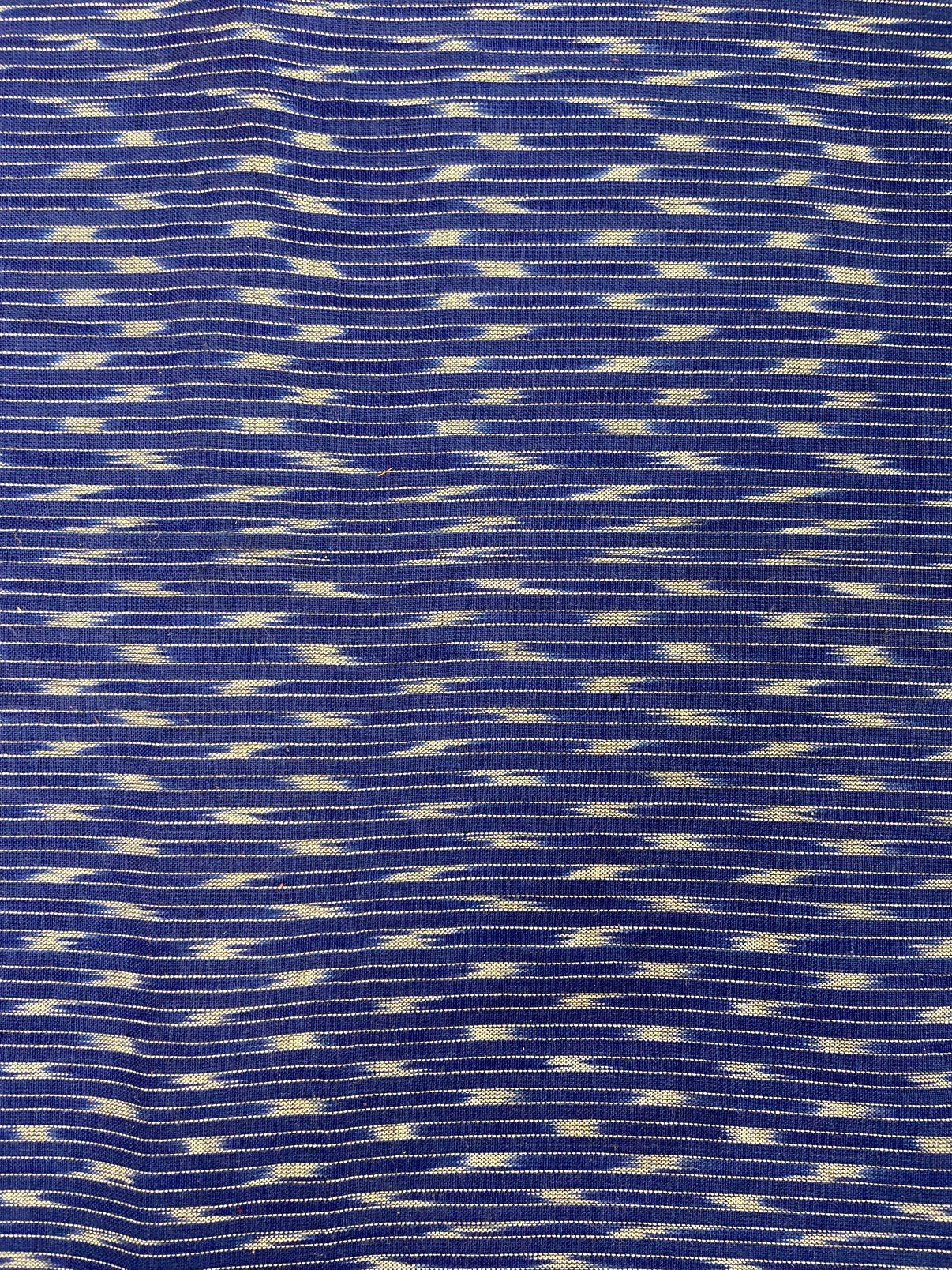 Blue White Hand Weaved  Pochampally Ikat Cotton Fabric - Nakhrro