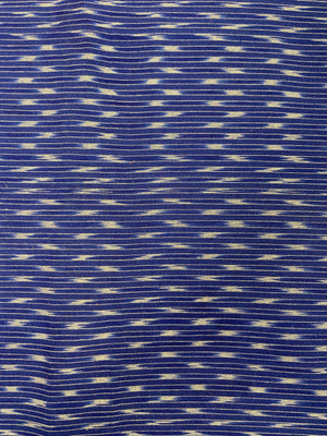 Blue White Hand Weaved  Pochampally Ikat Cotton Fabric - Nakhrro