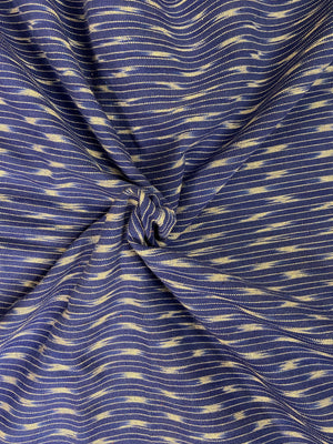 Blue White Hand Weaved  Pochampally Ikat Cotton Fabric - Nakhrro