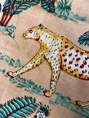 Beige Jungle Print Cotton Cloth - Nakhrro