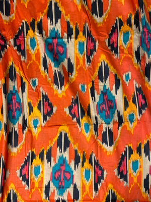 Red Ikat Print Cotton Cloth - Nakhrro
