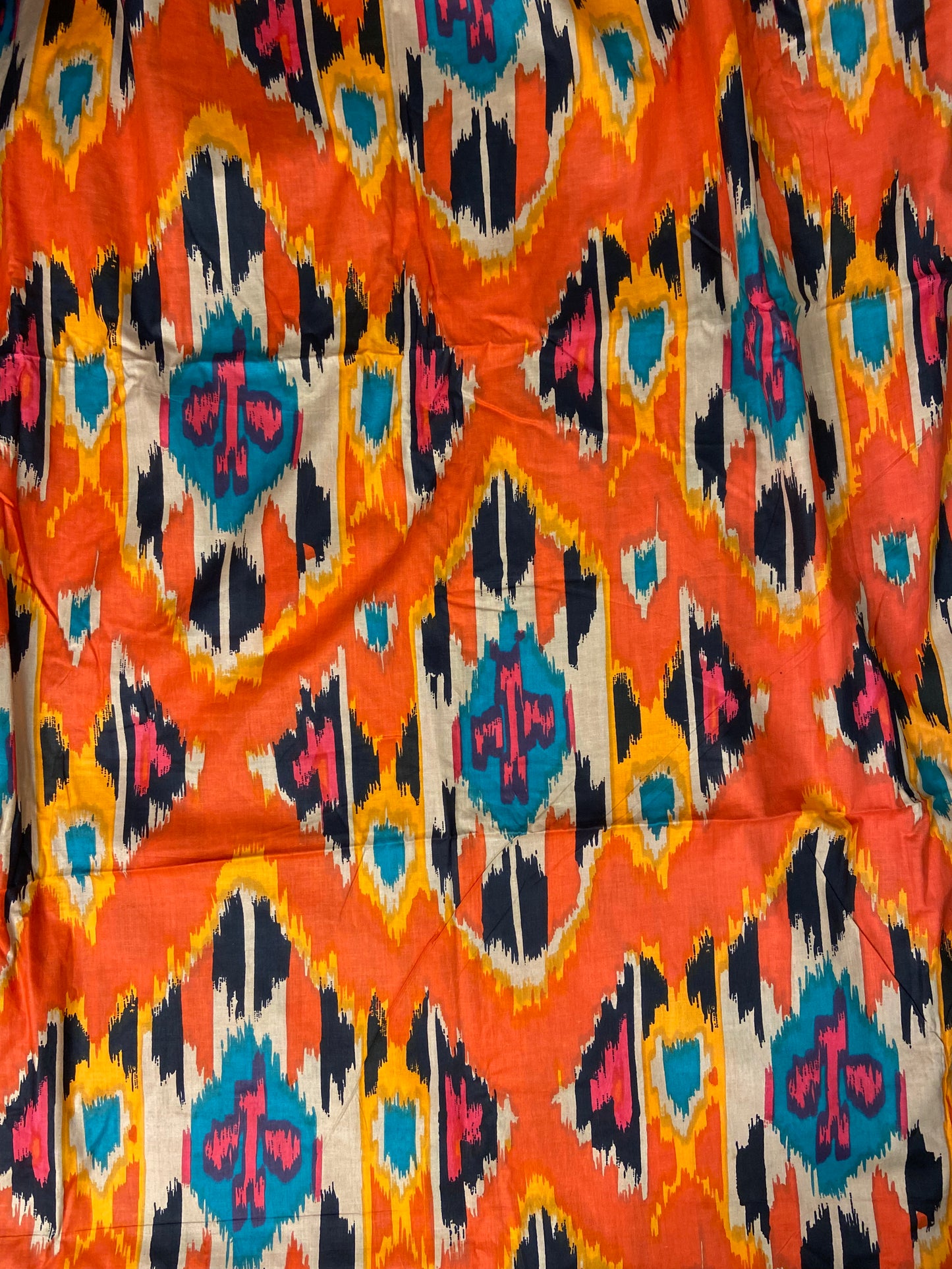 Red Ikat Print Cotton Cloth - Nakhrro