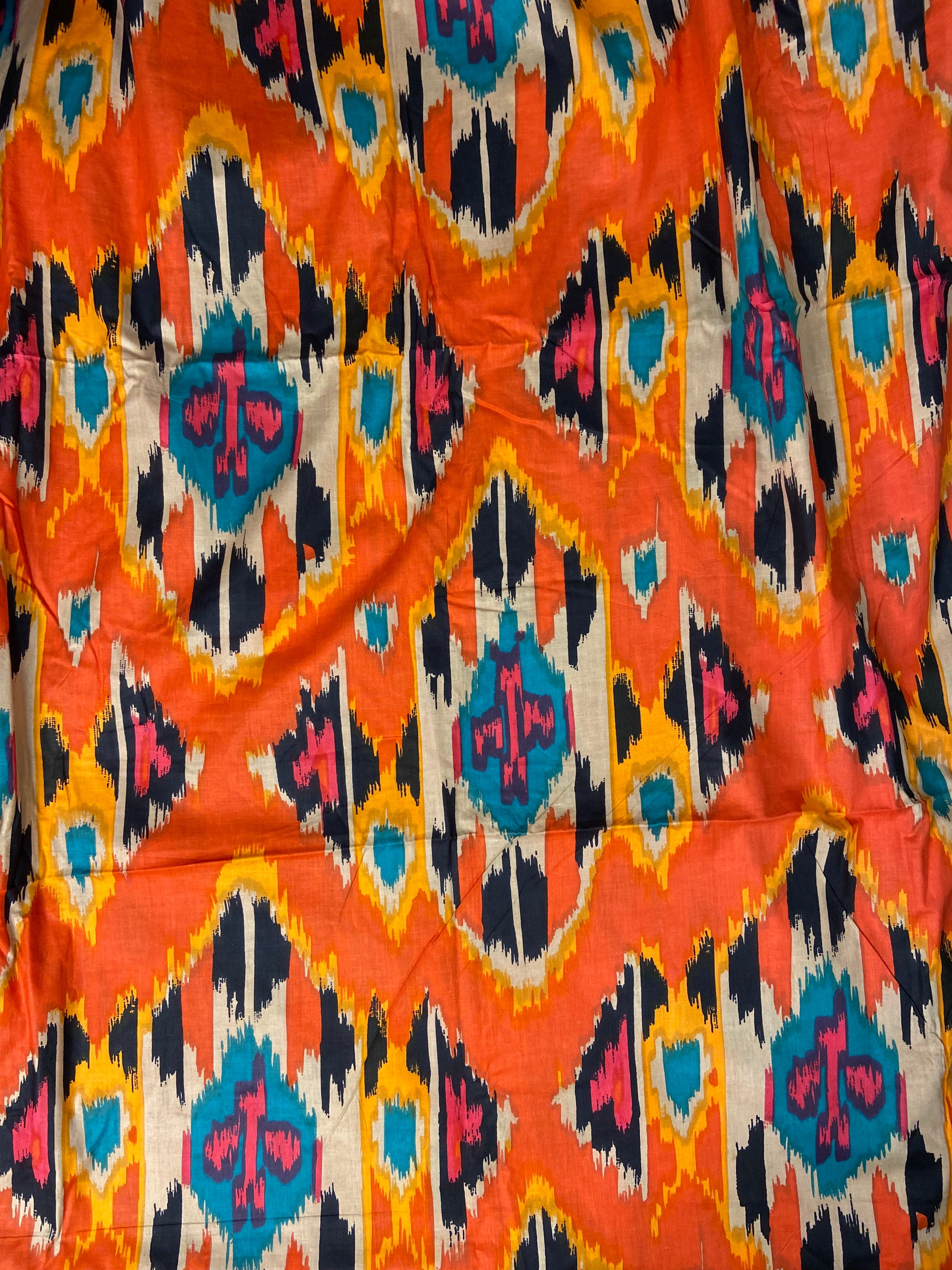 Red Ikat Print Cotton Cloth - Nakhrro