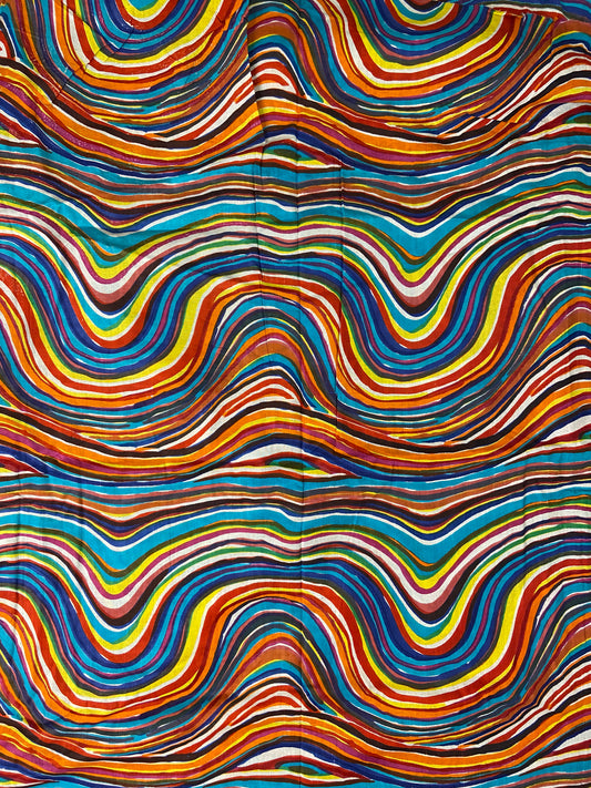 Rainbow Wave Print Cotton Cloth - Nakhrro