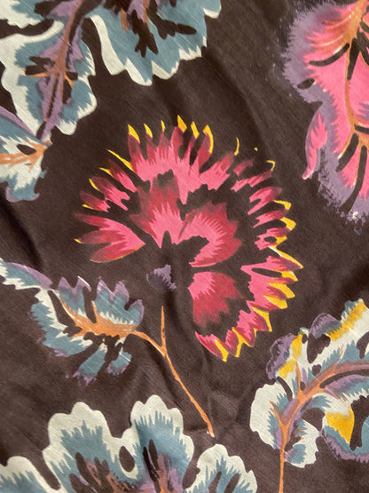 Black Floral Print Cotton Cloth - Nakhrro