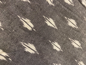 Grey Hand Weaved  Pochampally Ikat Cotton Fabric - Nakhrro