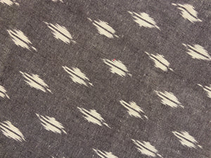 Grey Hand Weaved  Pochampally Ikat Cotton Fabric - Nakhrro