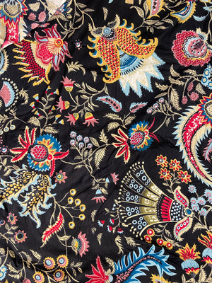 Black Wild Flower Print Cotton Cloth - Nakhrro