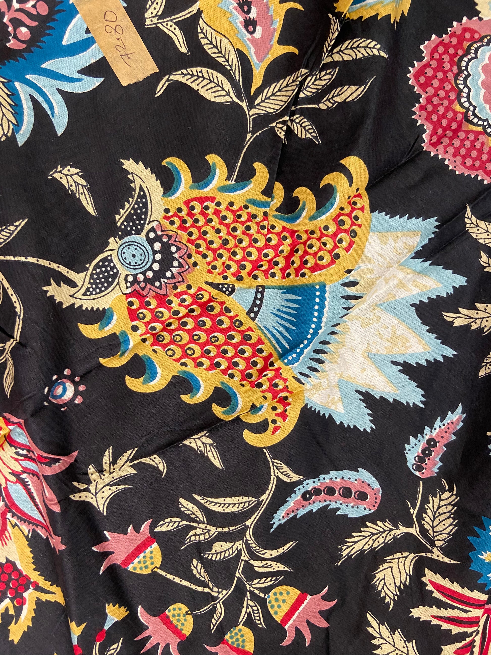 Black Wild Flower Print Cotton Cloth - Nakhrro
